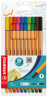 Fineliner - STABILO point 88 - 10er Pack - Standardfarben 