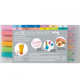 Kuretake ZIG Clean Color Dot Set 12 Farben 