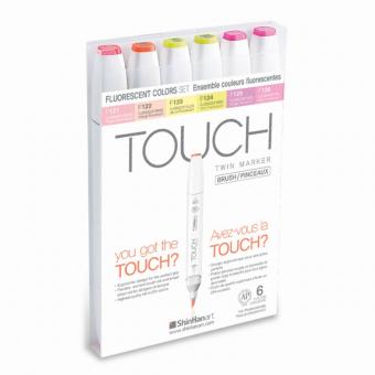 Touch Twin Brush Marker  6er fluorescent colors 