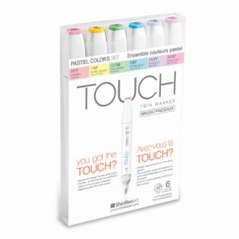 Touch Twin Brush Marker  6er pastel colors 