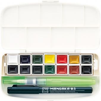 Kuretake Aquarellfarbe transparent - 14 colours portable set 